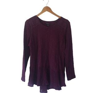 Style & Company Petite. Long Sleeve Blouse. Purple.
